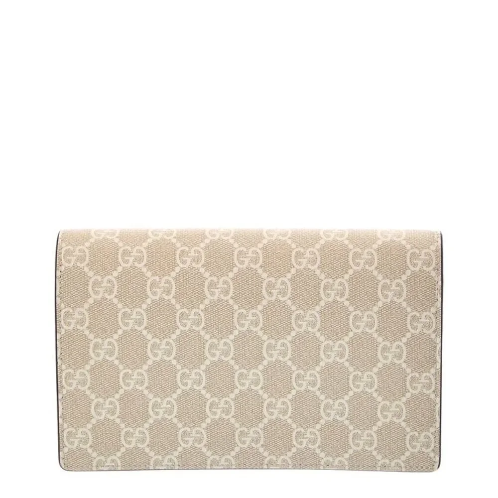 Gucci Gg Marmont Leather Wallet On Chain, Grey - Picture 2 of 3